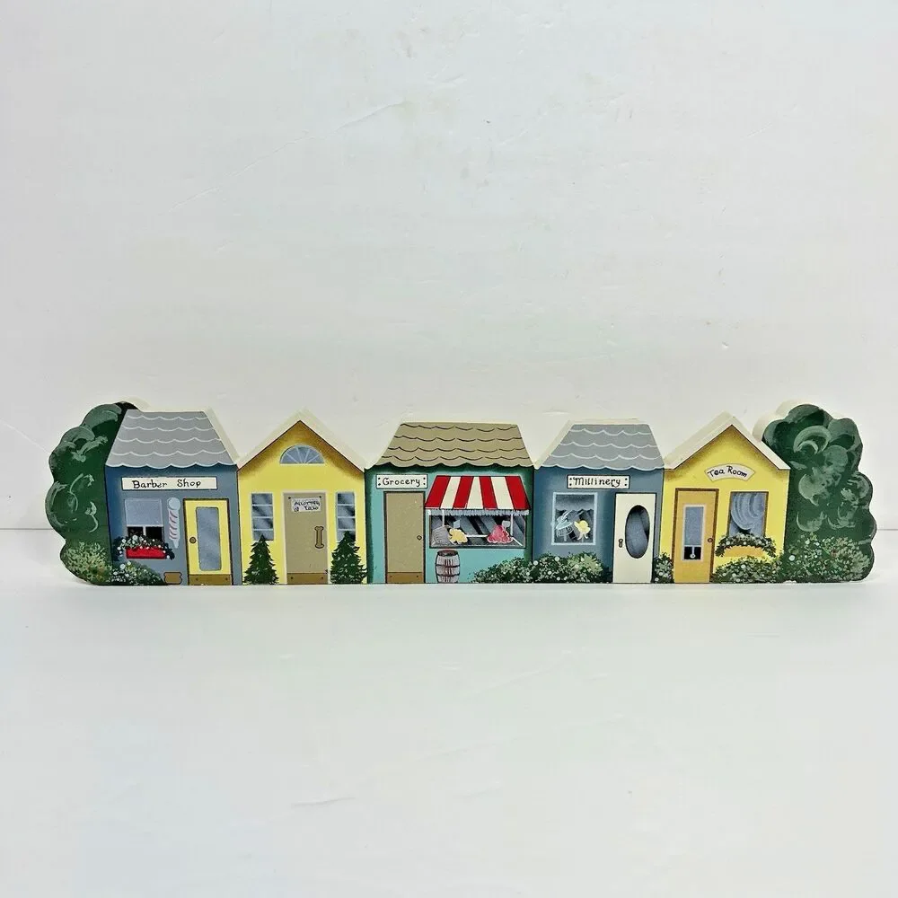 Vintage Tender Heart Treasures Village Store Front Wood Sign Decor Primitive ‘89